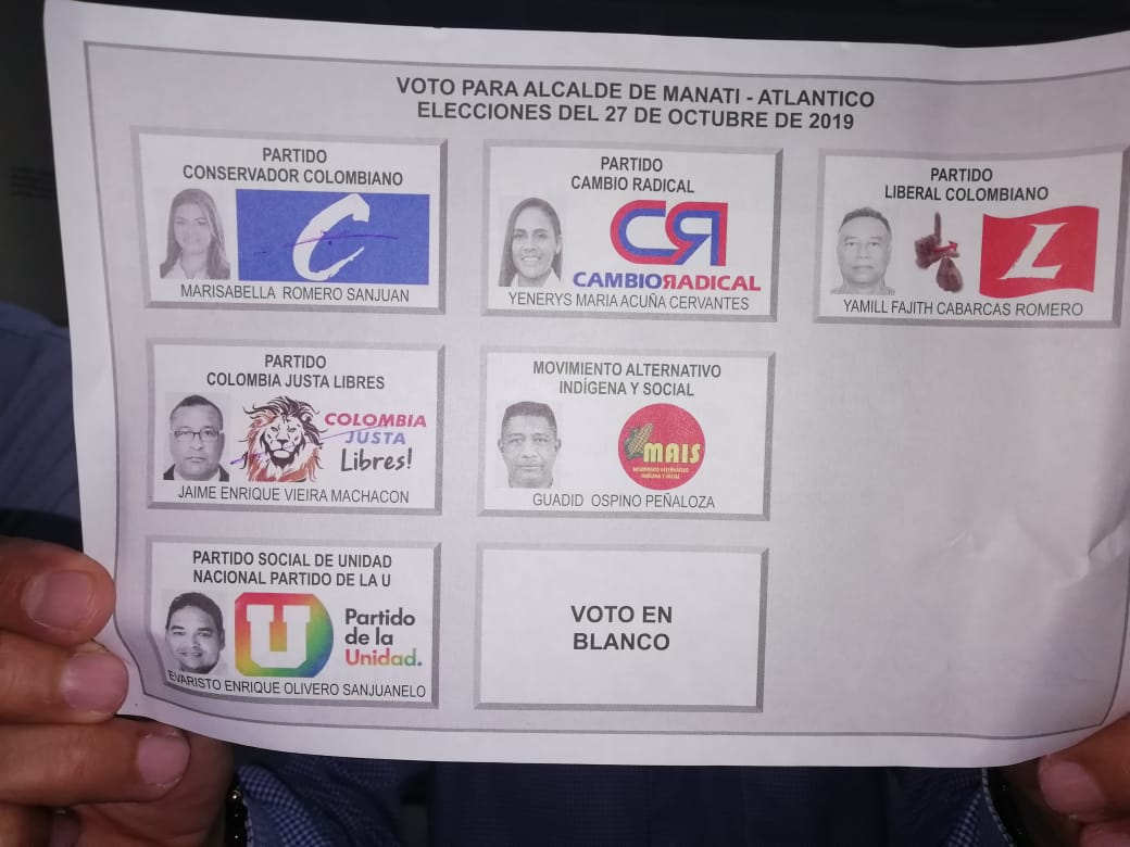 Este voto que en los escrutinios municipales se le dio a la señora Marisabel, se lo anularon en la impugnación porque aparecían rayas en el nombre de ella y en el de otro candidato.