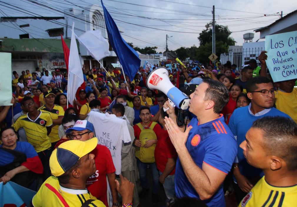 El excandidato agradeciendo la solidaridad de los soledeños.