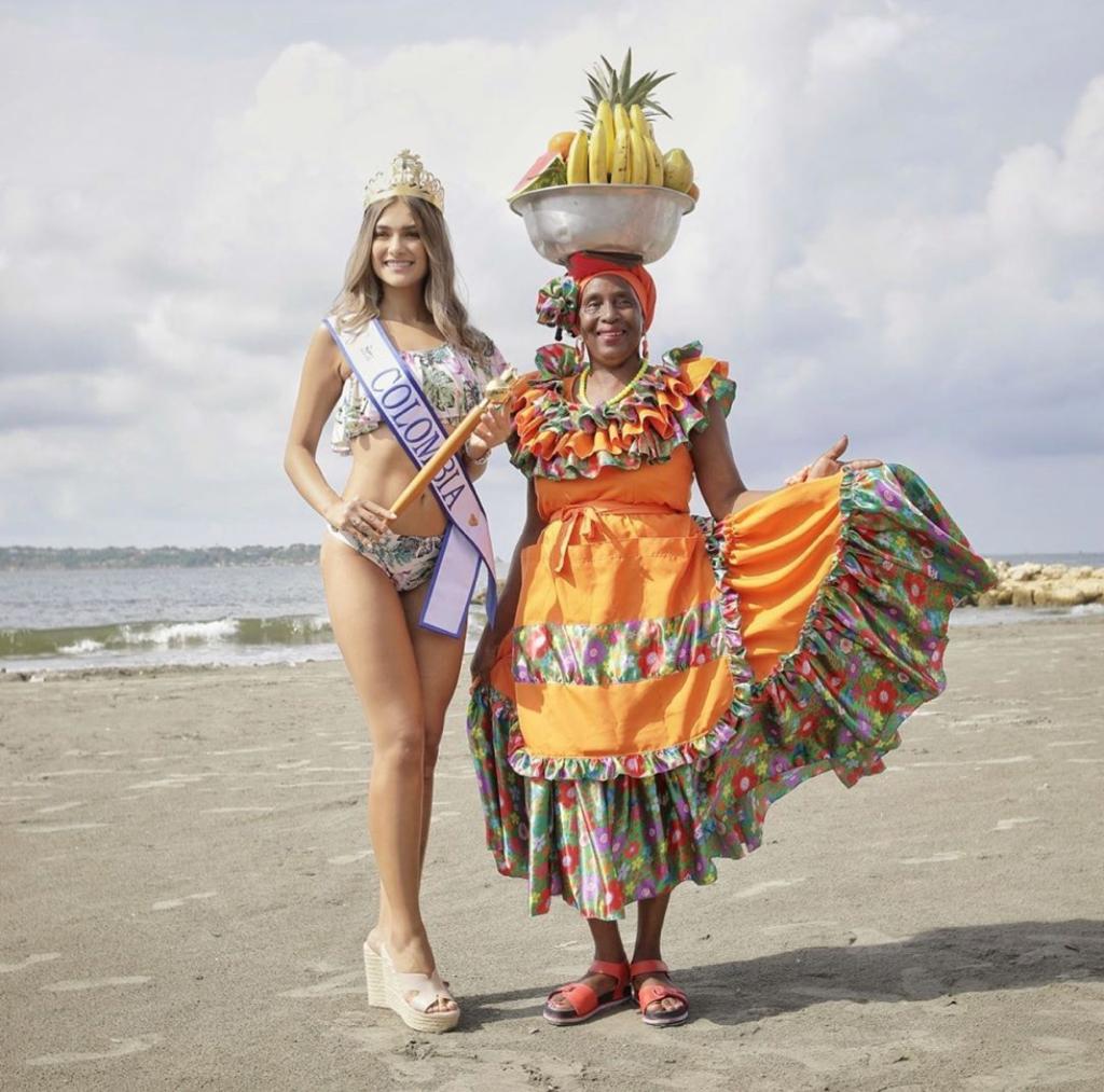 María Fernanda Aristizábal Urrea, Señorita Colombia 2020 junto a la emblemática palenquera.