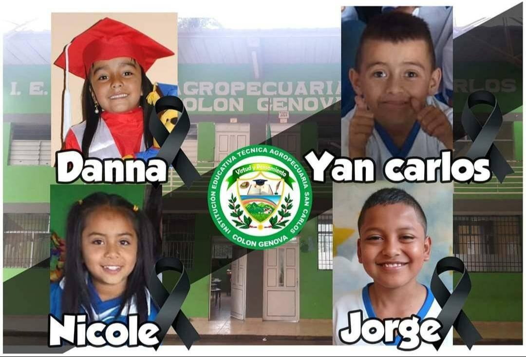 4 de los 5 niños muertos