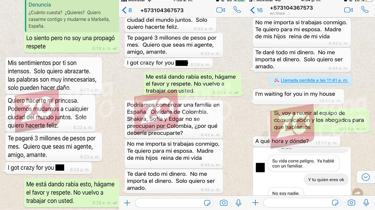 Chat suministrados por la periodista a este medio.