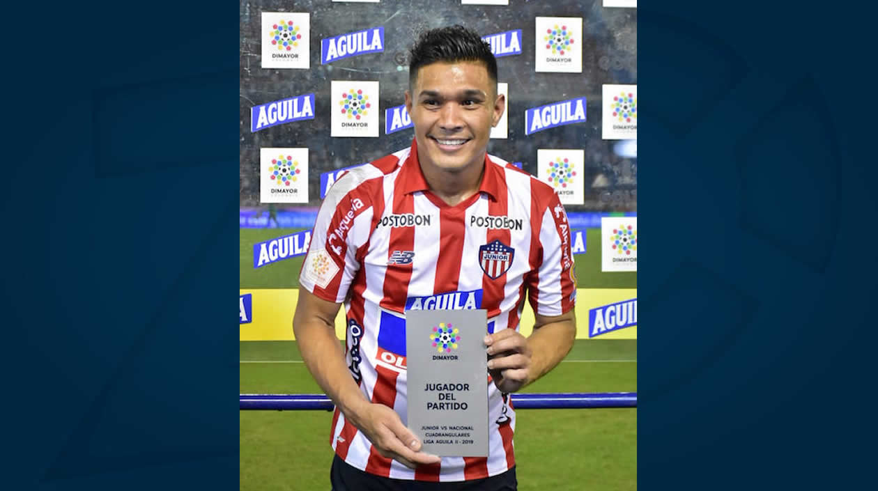 La distinción a Teófilo Gutiérrez como jugador del partido.