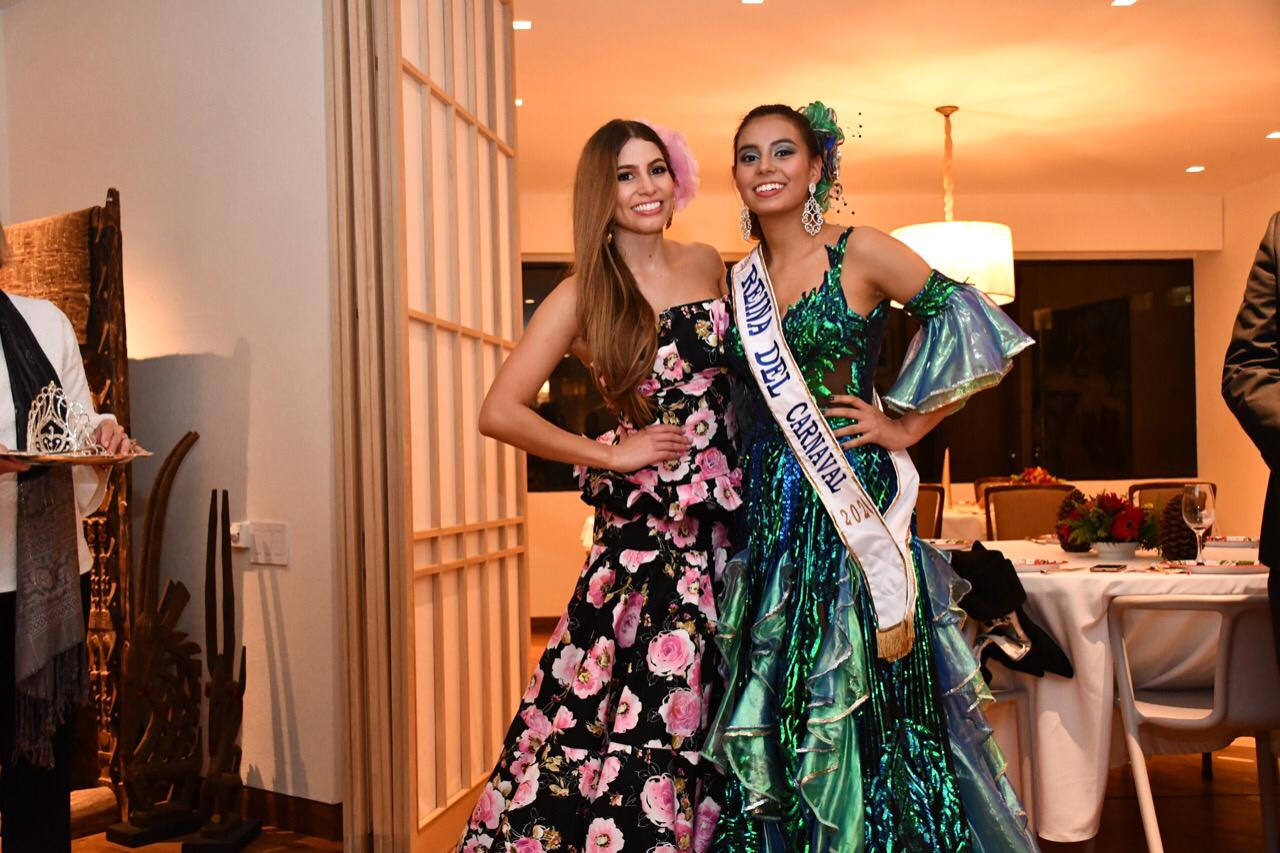 Isabella Chams (Reina del Carnaval de Barranquilla 2020) y Salomé Ospina (Reina del Carnaval de Aciba).