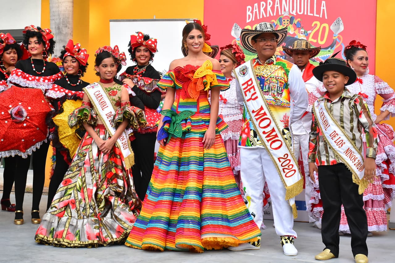 Los Reyes del Carnaval 2020, Miranda Torres, Isabella Chams, Alcides Romero e Isaac Rodríguez.