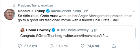 Twitter Tuit del Presidente Trump.