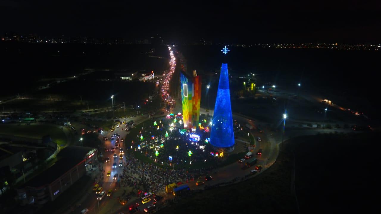 Vista aérea del espectáculo.