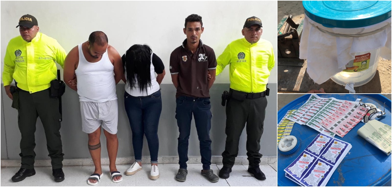 Los tres capturados por el licor adulterado.