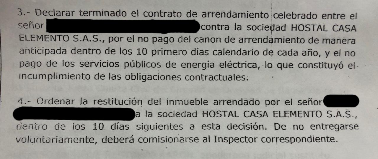 Parte del acta de sustentación y el fallo.