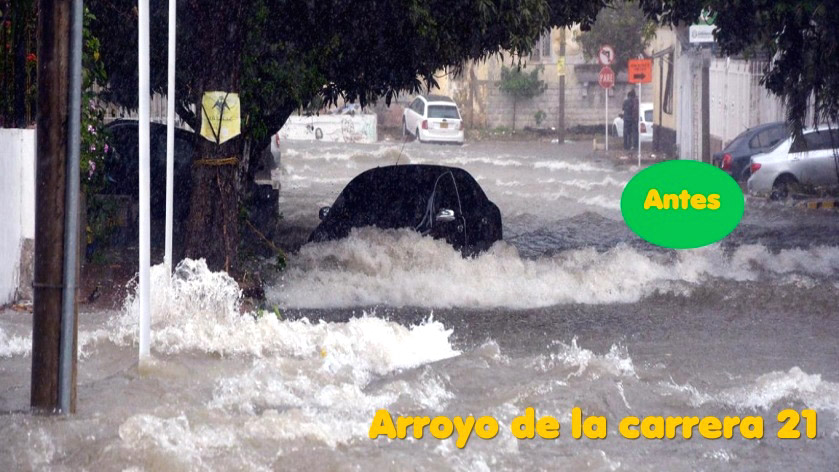 El viejo y peligroso panorama del arroyo de la carrera 21.