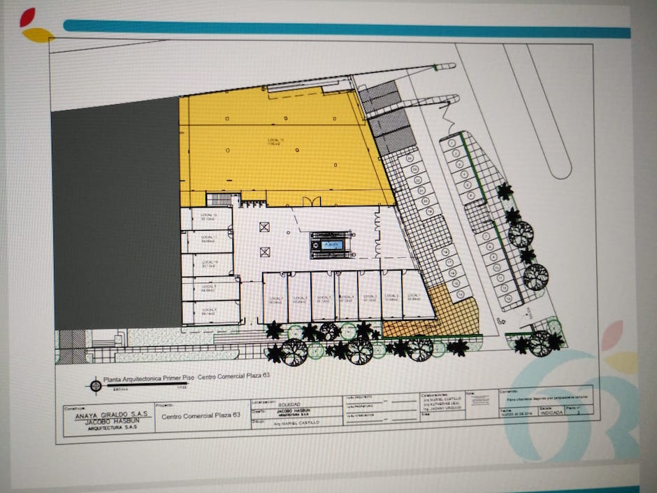 Plano ofrecido para el centro comercial.