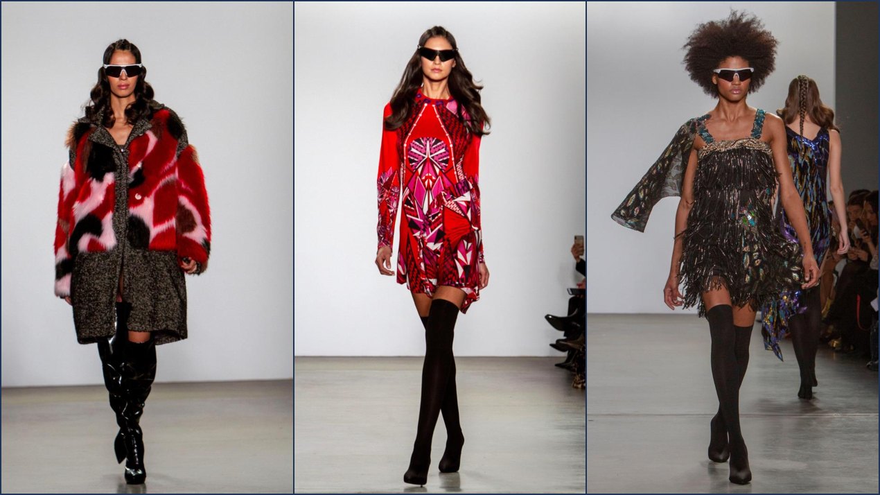 En los 56 looks que recorrieron la pasarela del Pier59 Studio de Manhattan, uno de los espacios oficiales de la Semana de la Moda de Nueva York, destacaron los motivos geométricos, los materiales metalizados, y los delicados bordados elaborados con pequeños cristales.