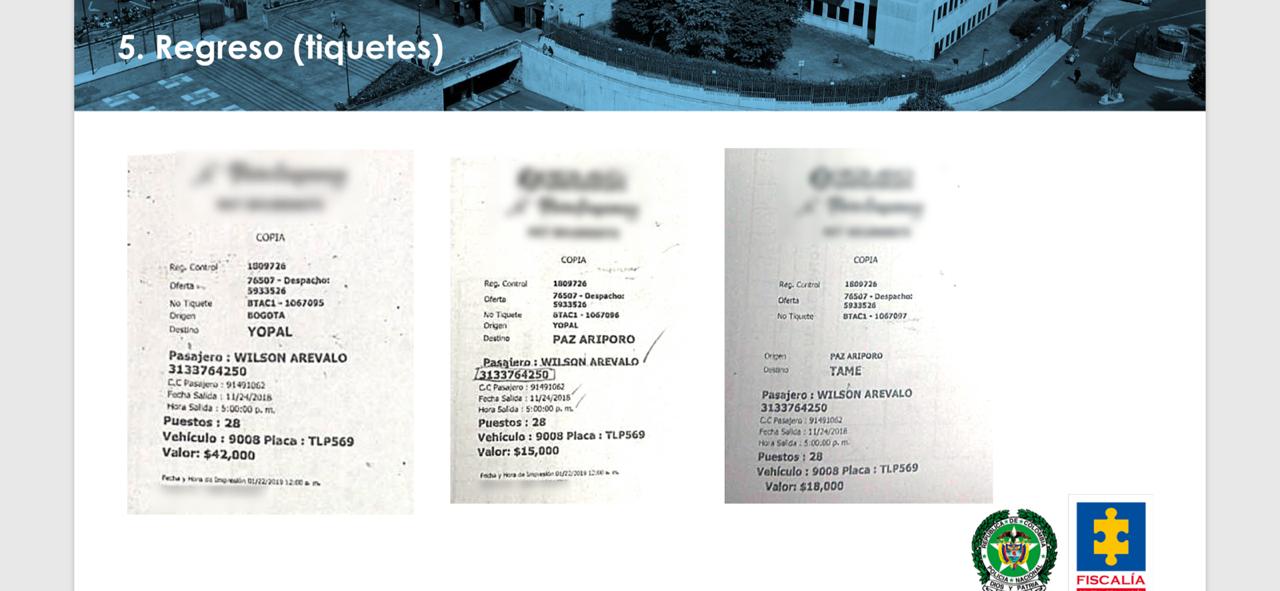 Pasajes de Wilson Arévalo Hernández, alias Chaco.