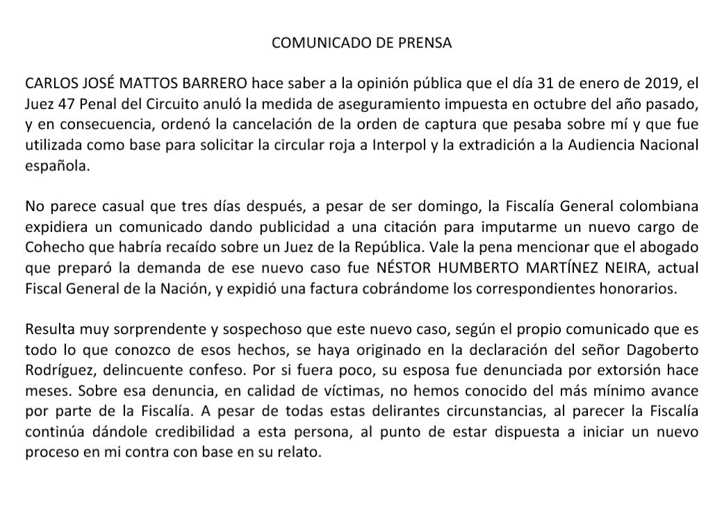 Este es el comunicado del empresario en Twitter.