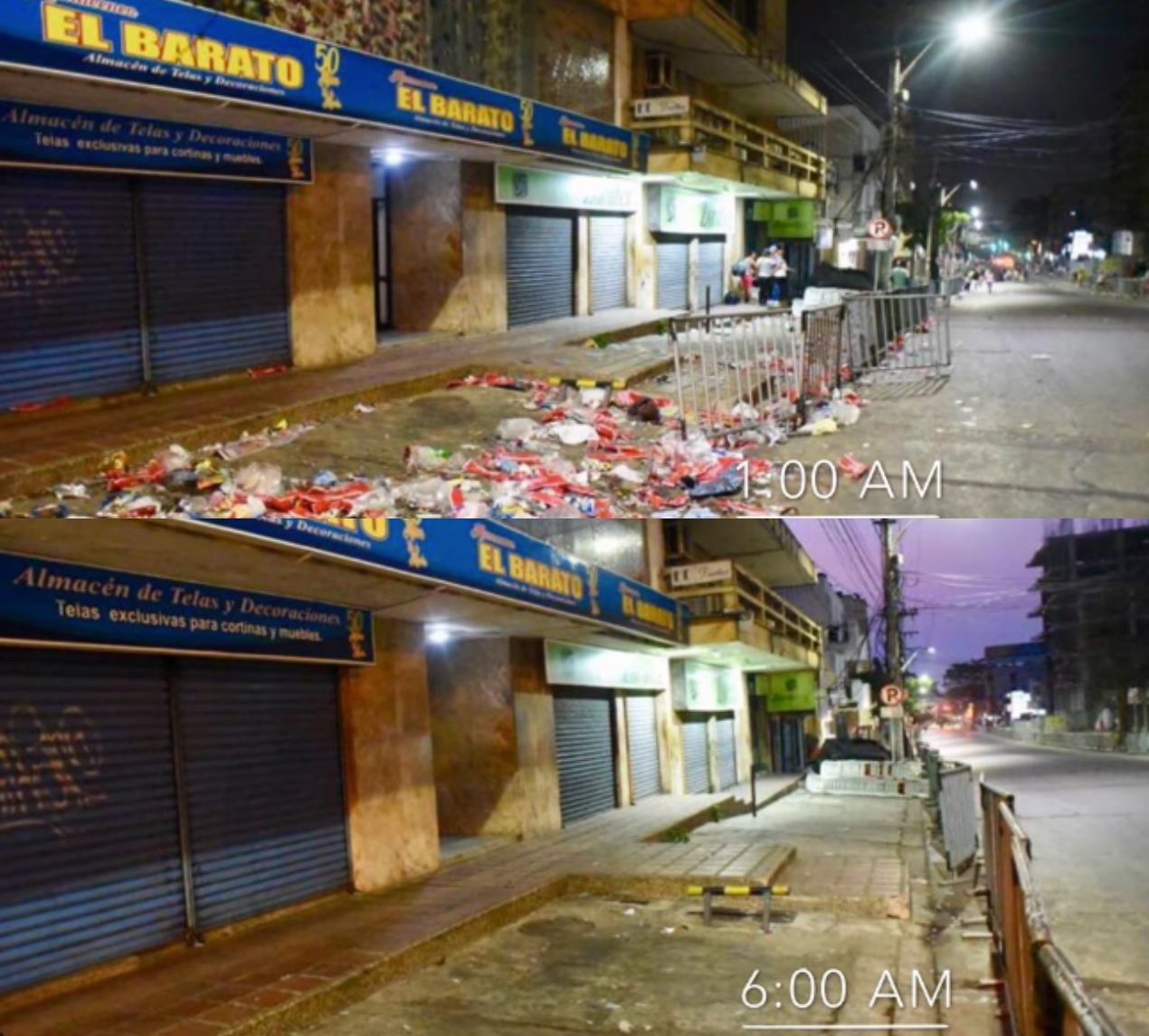 Un antes y un después de la Guacherna por la carrera 44.