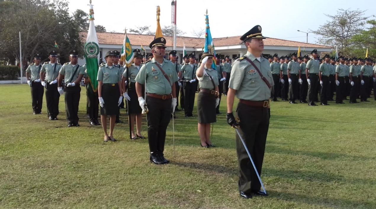 Transmisión de mando al nuevo director de la Escuela de Policía Antonio Nariño.