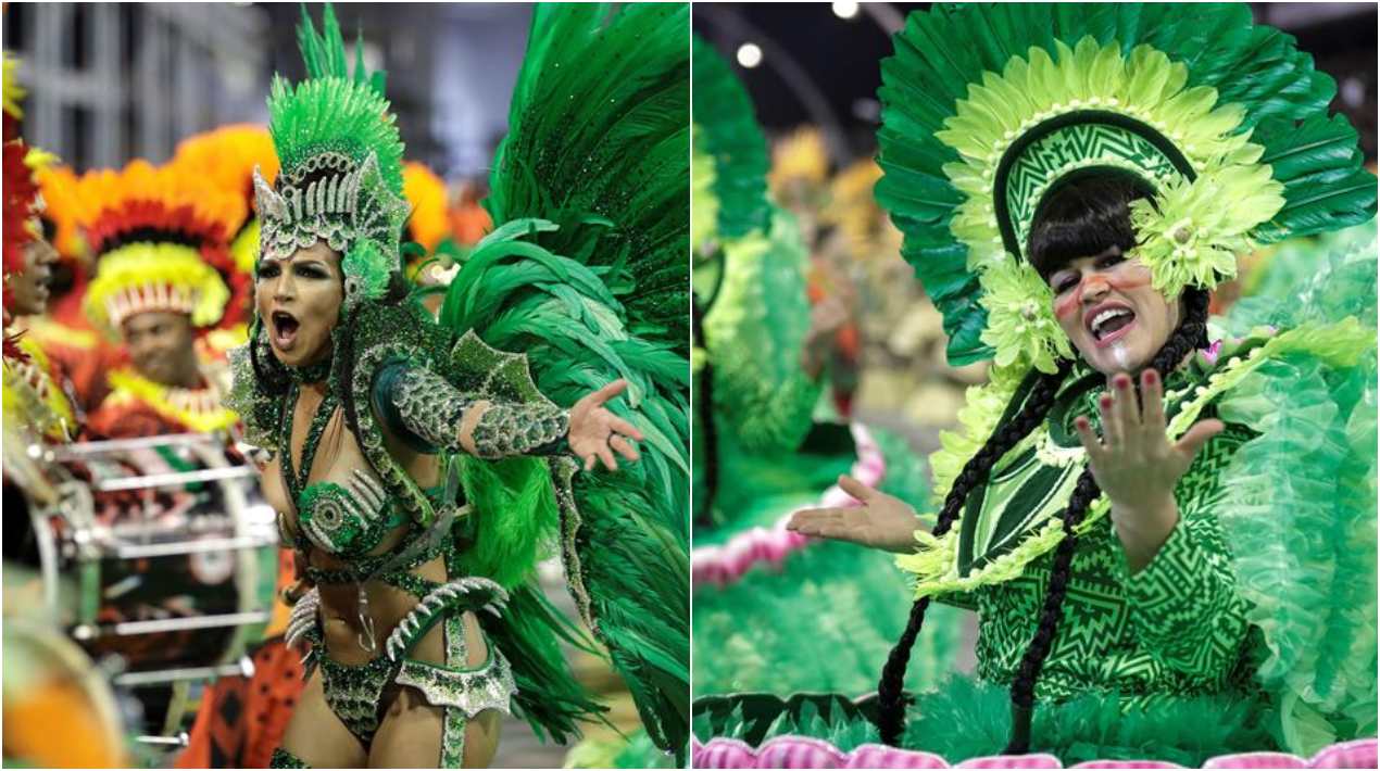  Integrantes de la escuela de samba del Grupo Especial Mocidade Alegre.