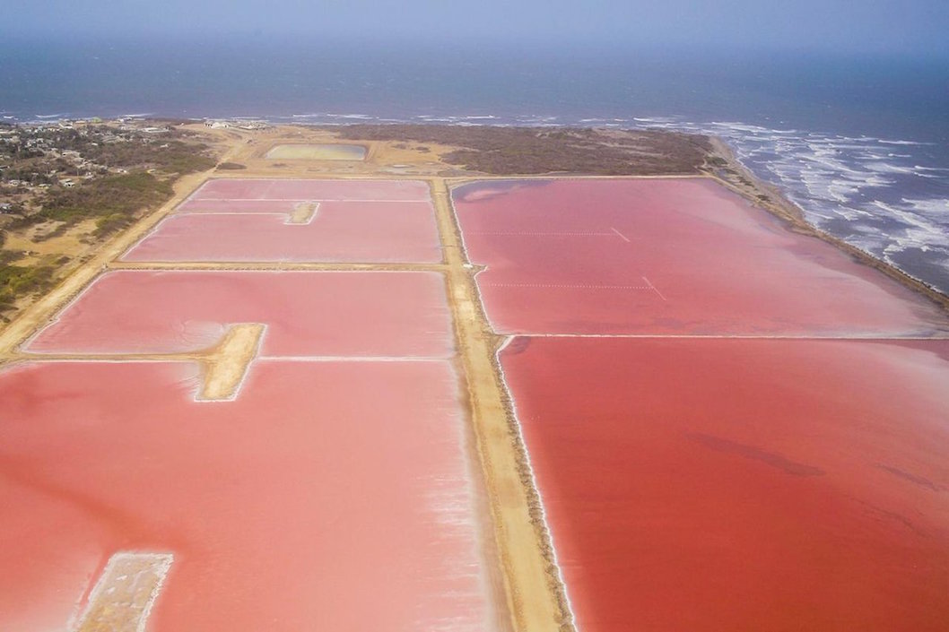 Vista aérea de las piscinas de sal.