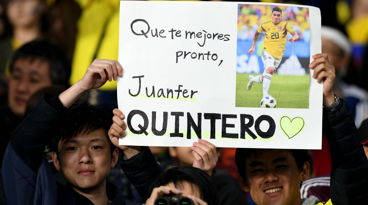 El recuerdo de Juan Fernando Quintero estuvo presente en las gradas. 