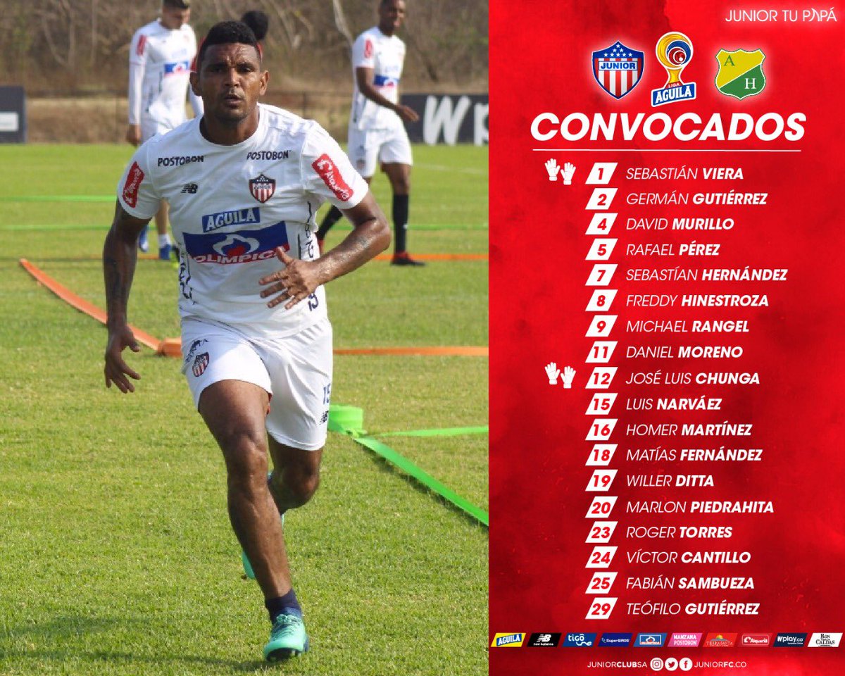 Convocados para el duelo ante el Atlético Huila. 