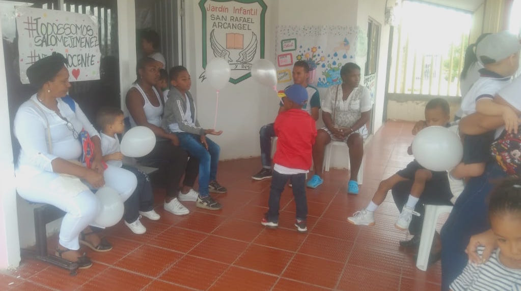 Niños del jardín infantil donde estudiaba Salomé participaron de la jornada.