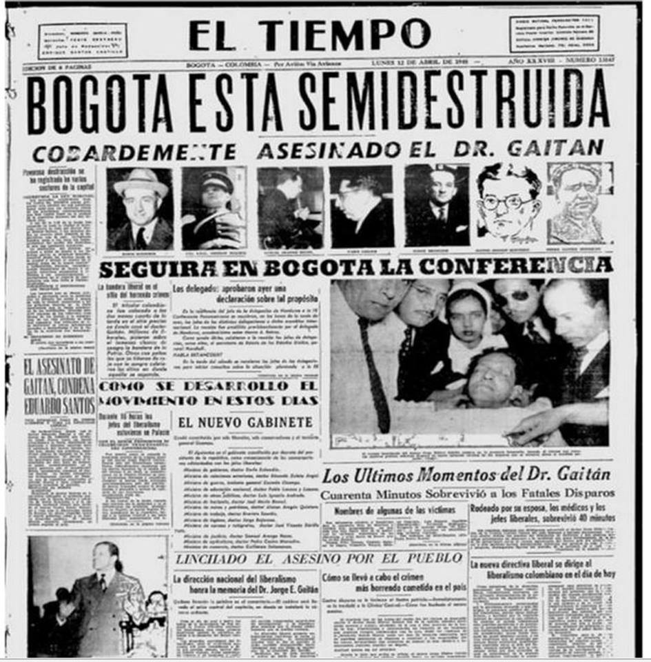 Portada del diario El Tiempo.