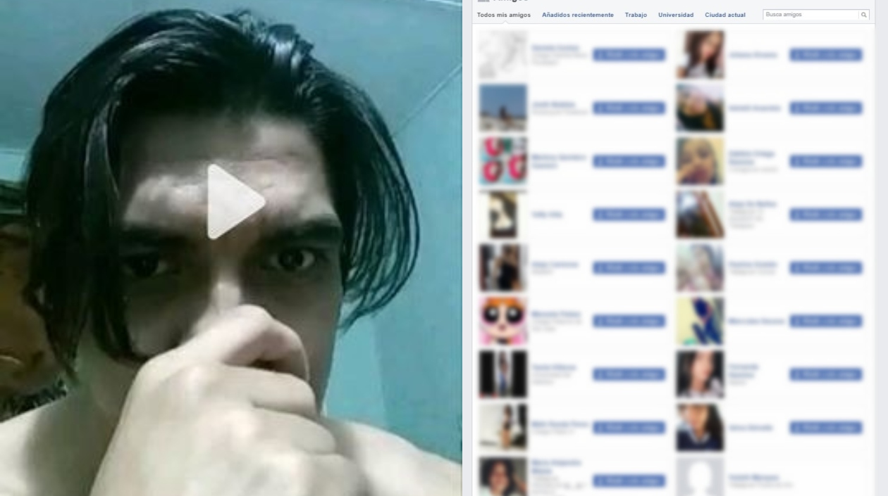 Jorge Armando Rodríguez Ayala y las niñas que tenía agregadas en su Facebook.