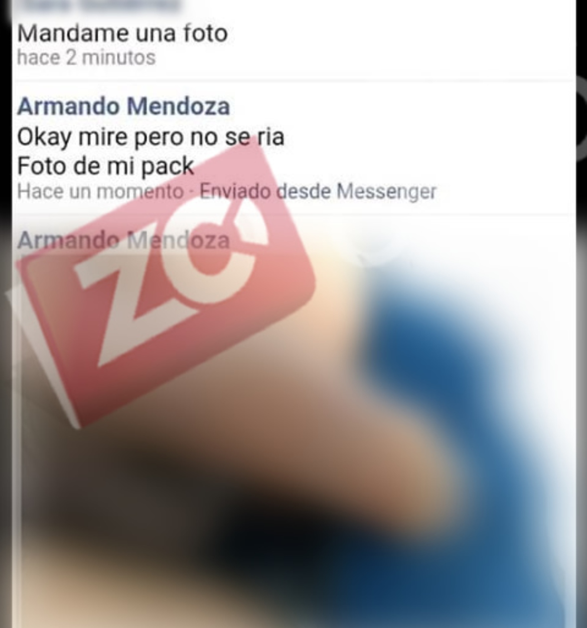 Jorge Armando Rodríguez Ayala y la foto de su pene que le envió.