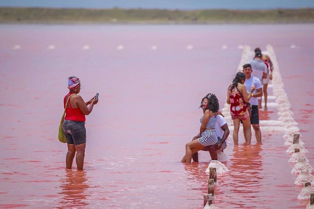 Una 'selfie' dentro del 'Mar Rosado'.