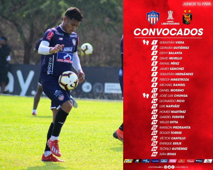 Convocados para el partido con Melgar. 