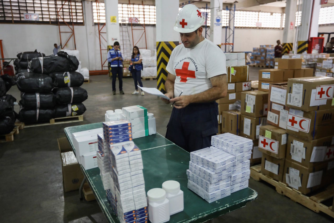 El pasado lunes la organización informó en un comunicado que había recibido una segunda carga de 24 toneladas y que esta contiene medicamentos, materiales médicos y plantas eléctricas.