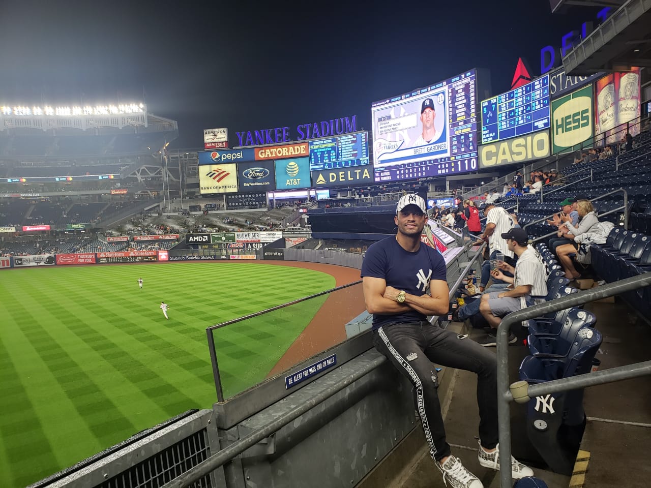 José Luis Chunga en el Yankee Stadium. 