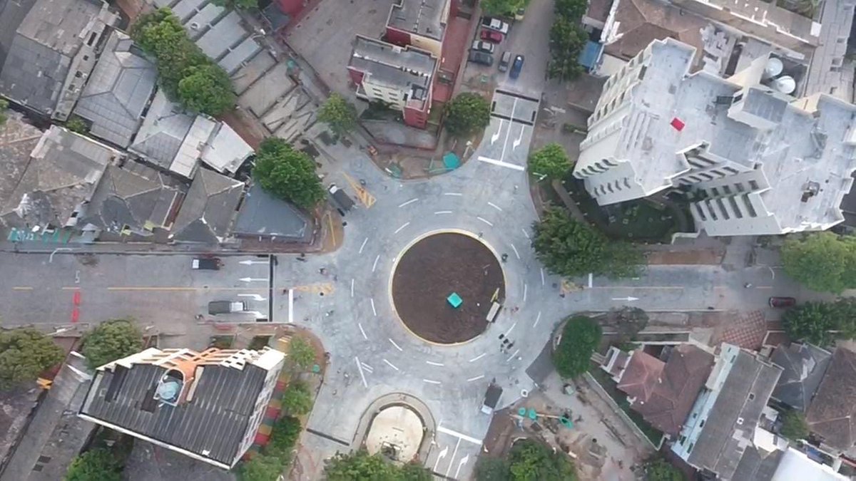 Así quedó la glorieta tras su intervención.