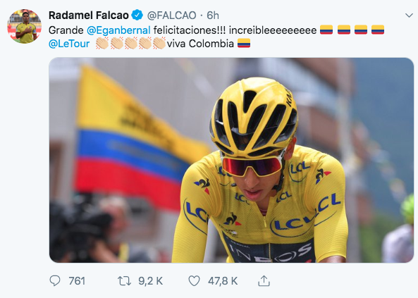 Tweet de Radamel Falcao.