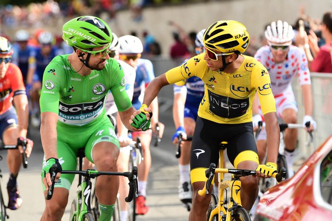 Peter Sagan y Egan Bernal.