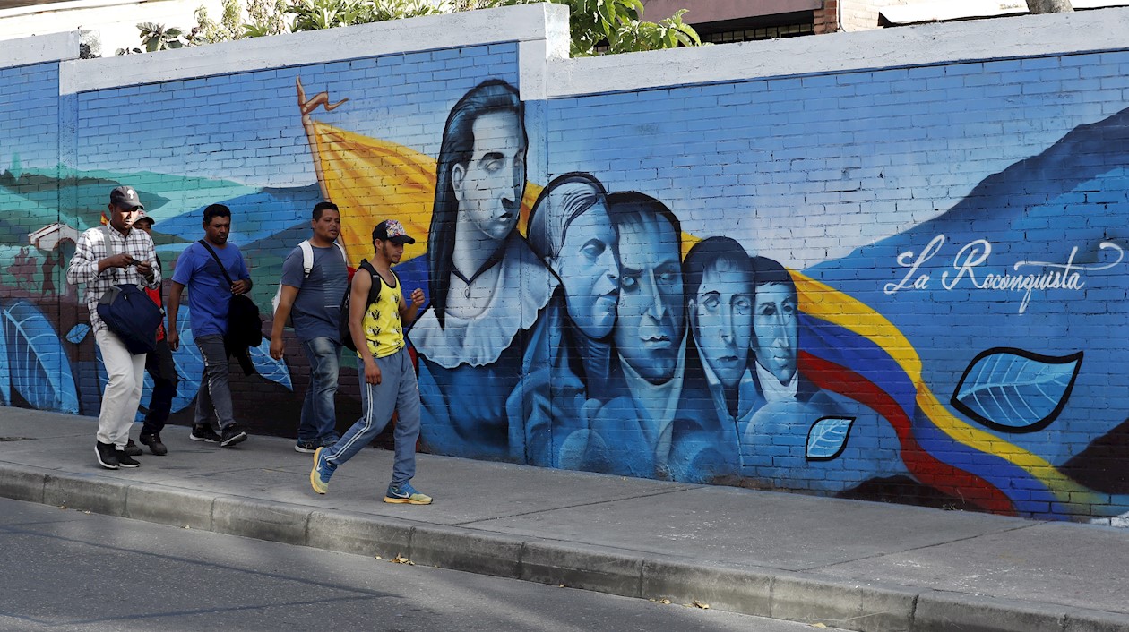 Grafiti en muro del barrio capitalino 20 de Julio.