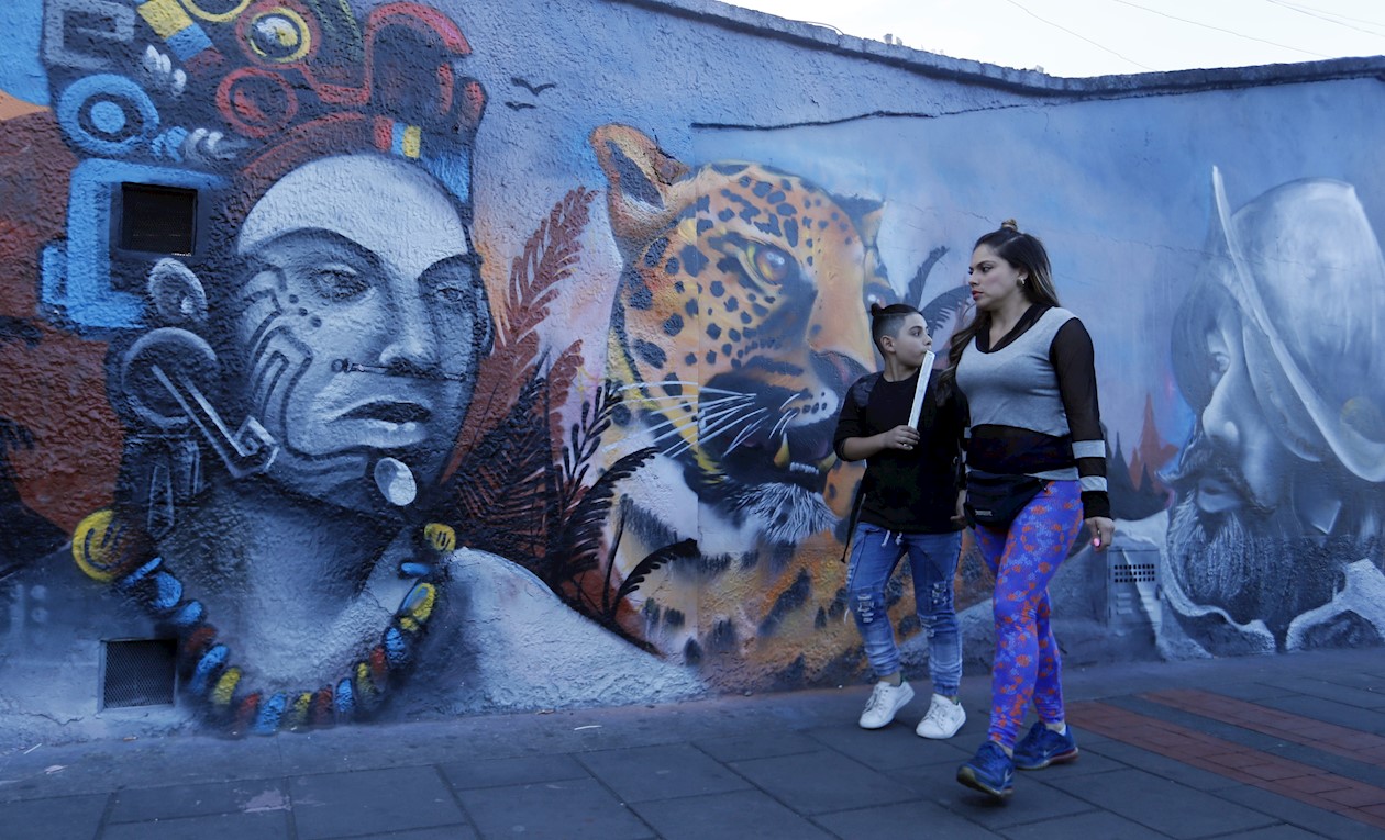 Grafiti en muro del barrio capitalino 20 de Julio.