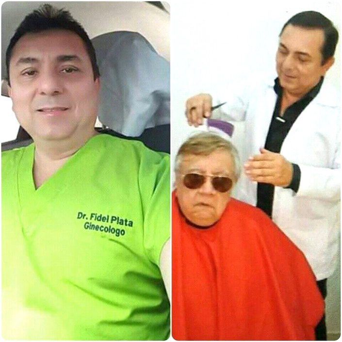 El aspirante Fidel Plata con sus dos facetas de la vida.