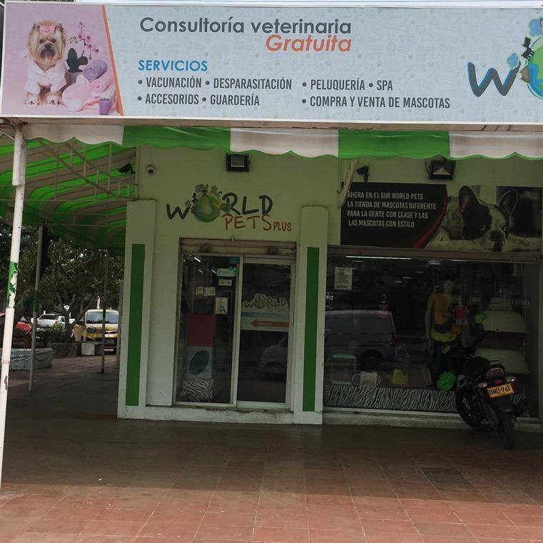 Fachada de la veterinaria World Pets Plus.