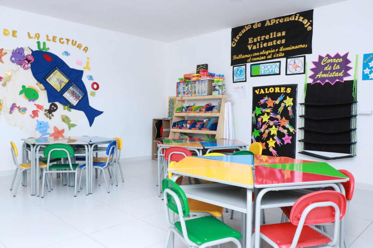 El espacio donde fueron atendidos los niños migrantes.