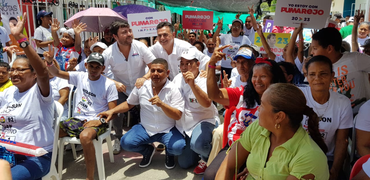 El candidato a la Alcaldía, Jaime Pumarejo y el aspirante al Concejo, Juan Ospino Acuña.