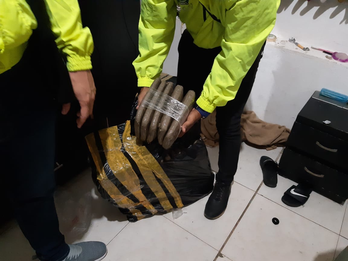 Policía Metropolitana de Barranquilla La droga incautada.