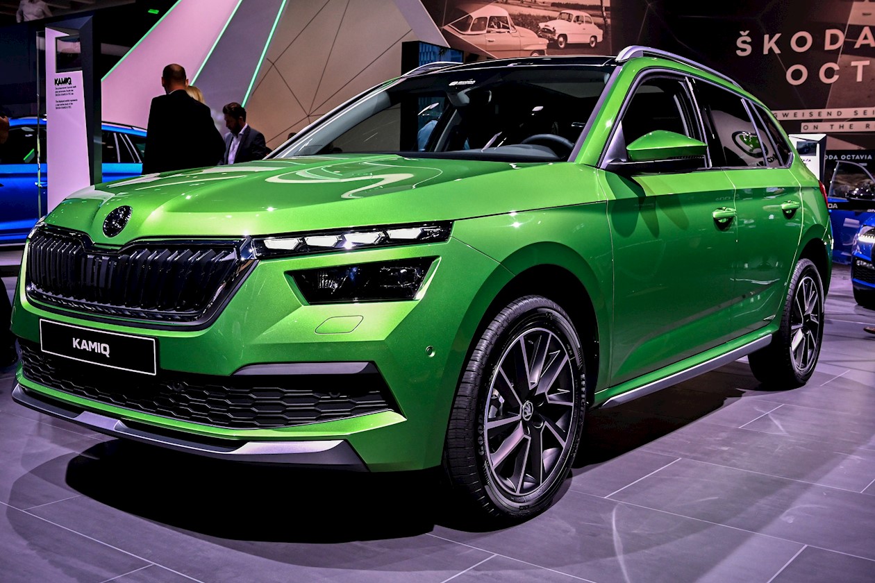 El nuevo Skoda Kamiq G-Tec en el primer día de vista previa de prensa del International Motor Show IAA en Frankfurt, Alemania.