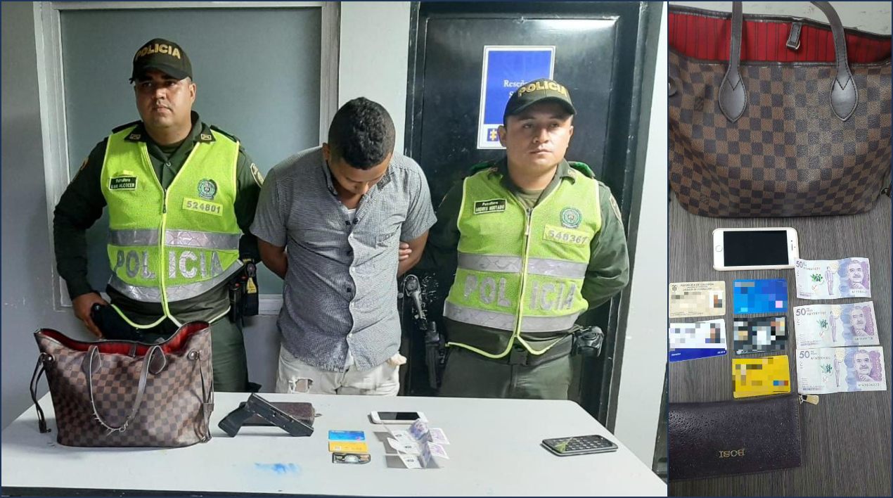 Suministrada Capturado y elementos hurtados a una mujer.