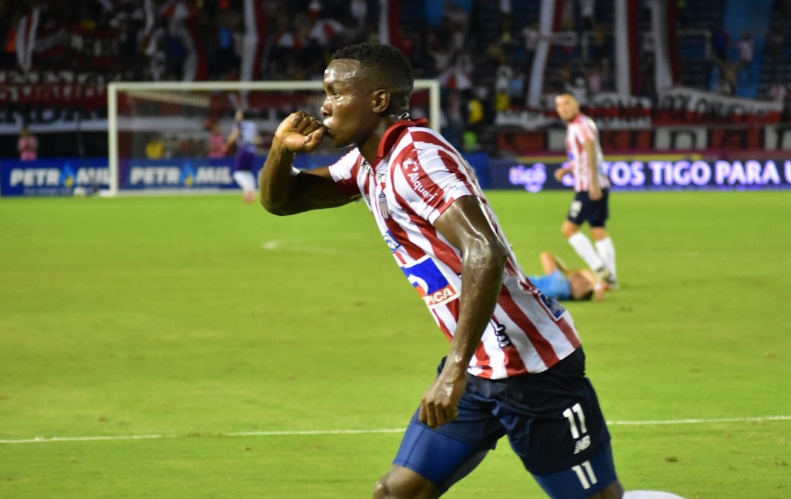 Daniel Moreno, celebrando la apertura del marcador.