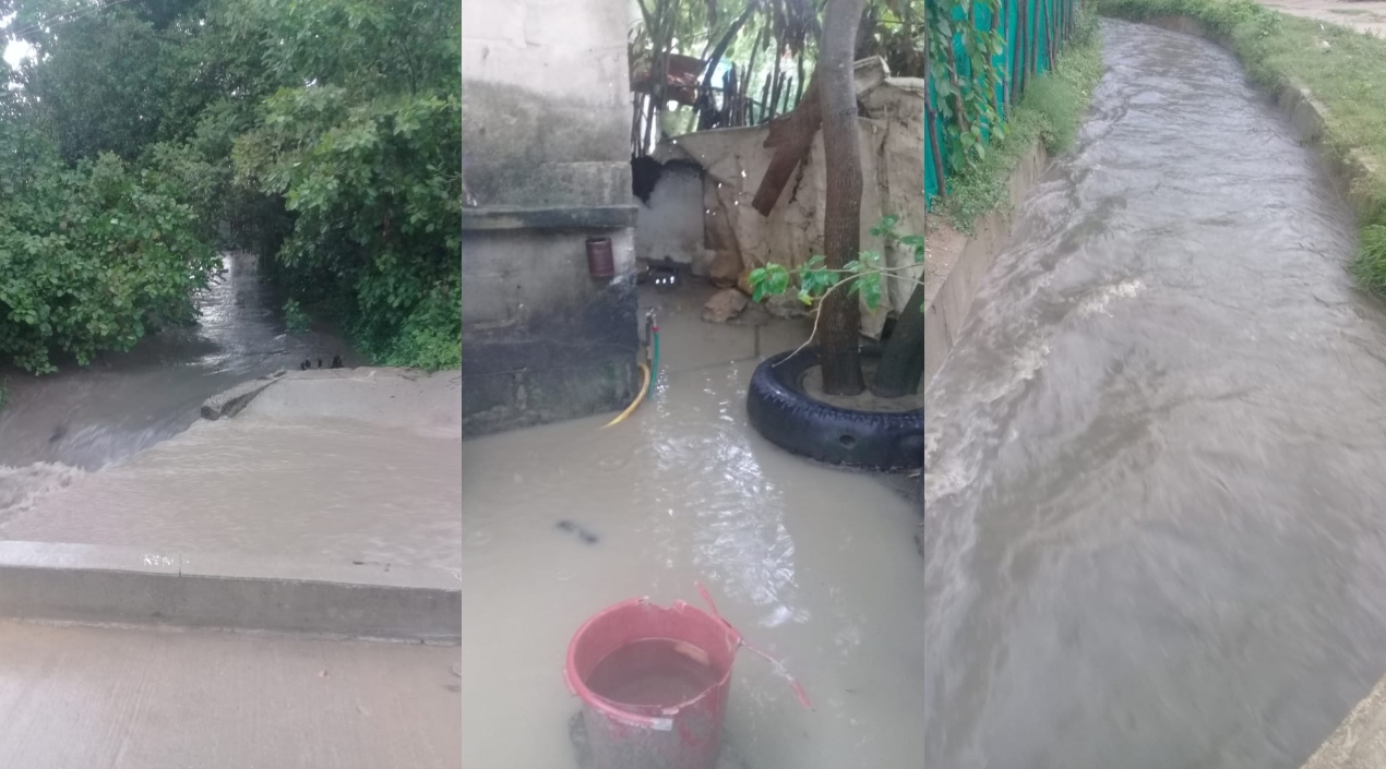 Desbordamiento del arroyo 'El sapo' en el barrio Villa Esther.