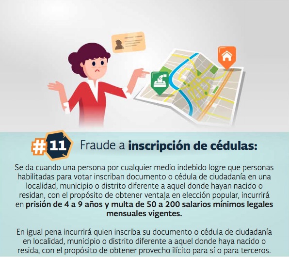 Advertencia de la Registraduría para quienes incurran en este delito.