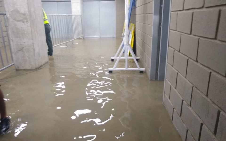 La zona mixta del Estadio Sierra Nevada.