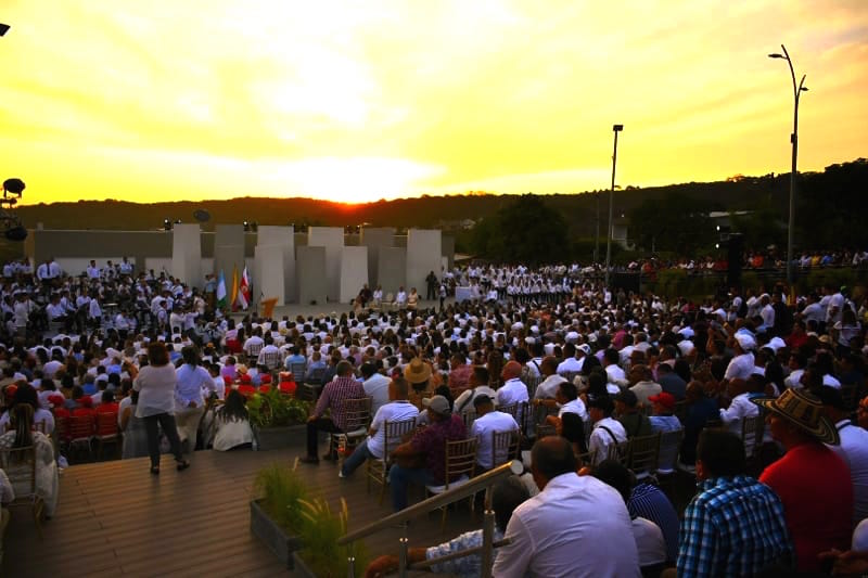 Bello atardecer durante la ceremonia.
