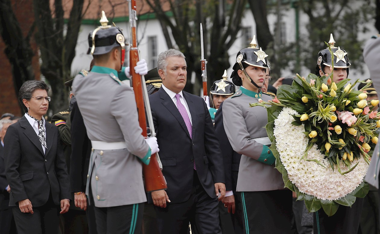 La Alcaldesa de Bogotá, Claudia López y el Presidente de la República, Iván Duque.