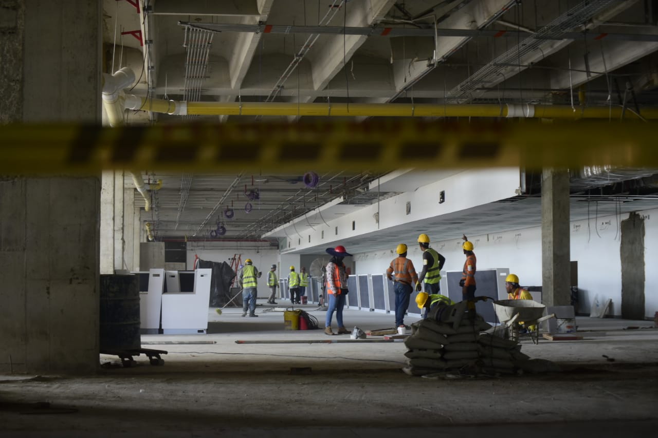 Imagen de las obras en el aeropuerto Ernesto Cortissoz.